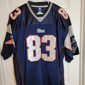 NEW Wes Welker New England Patriots Reebok Blue OnField Sewn Jersey Sz 56